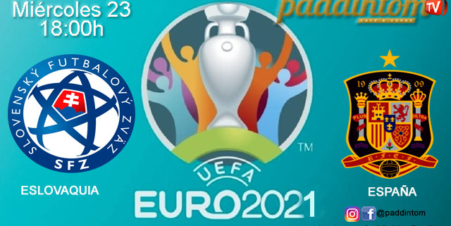 UEFA Euro 2021. Jornada de grupos. Miércoles 23 de Junio, Eslovaquia - España a las 18.00h. Promoción de copa de J&B a 4€ con tu grupo de amigos en nuestras pantallas de TV en Paddintom Café & Copas
